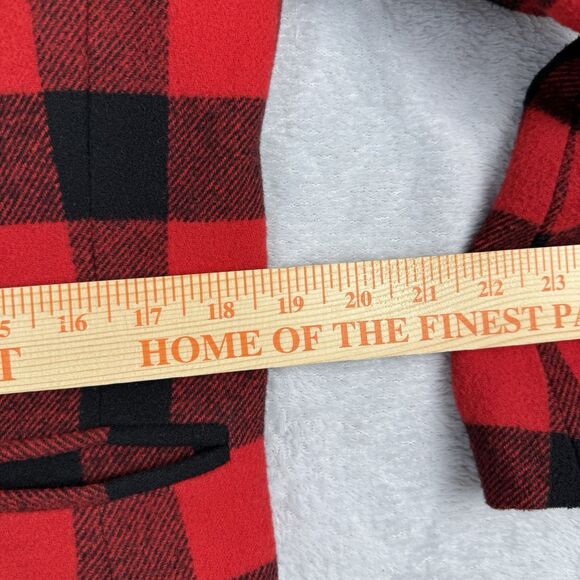 Vtg Wool Blend Blazer Jacket Women M/L Red Black Buffalo Check Plaid Hipster 90s - Picture 9 of 11